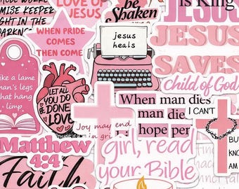 Pink Bible Verse Stickers | Christian Stickers for Laptop, Water Bottle