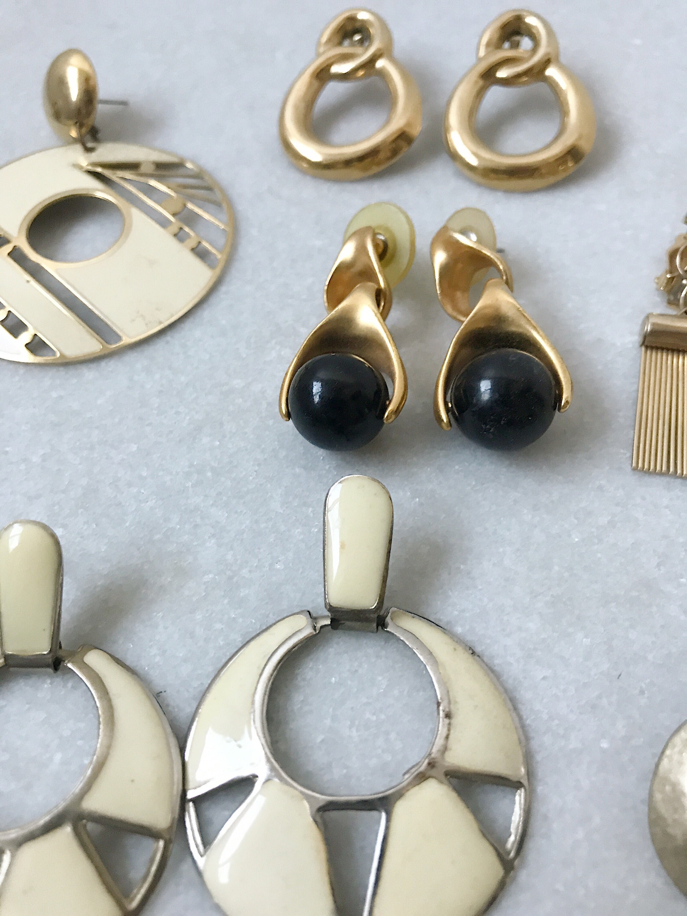 SALE Earring Collection / Gold earring collection / 80s vintage earrings