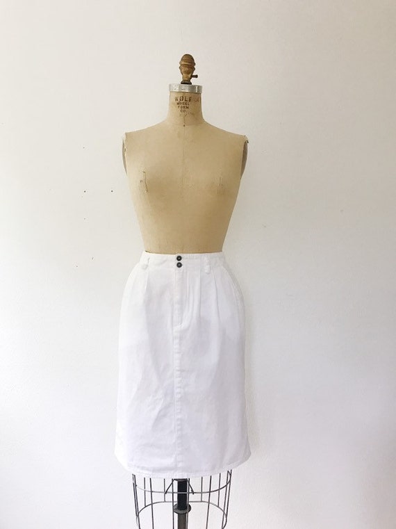 SALE white cotton skirt / 80s vintage skirt / Liz… - image 2