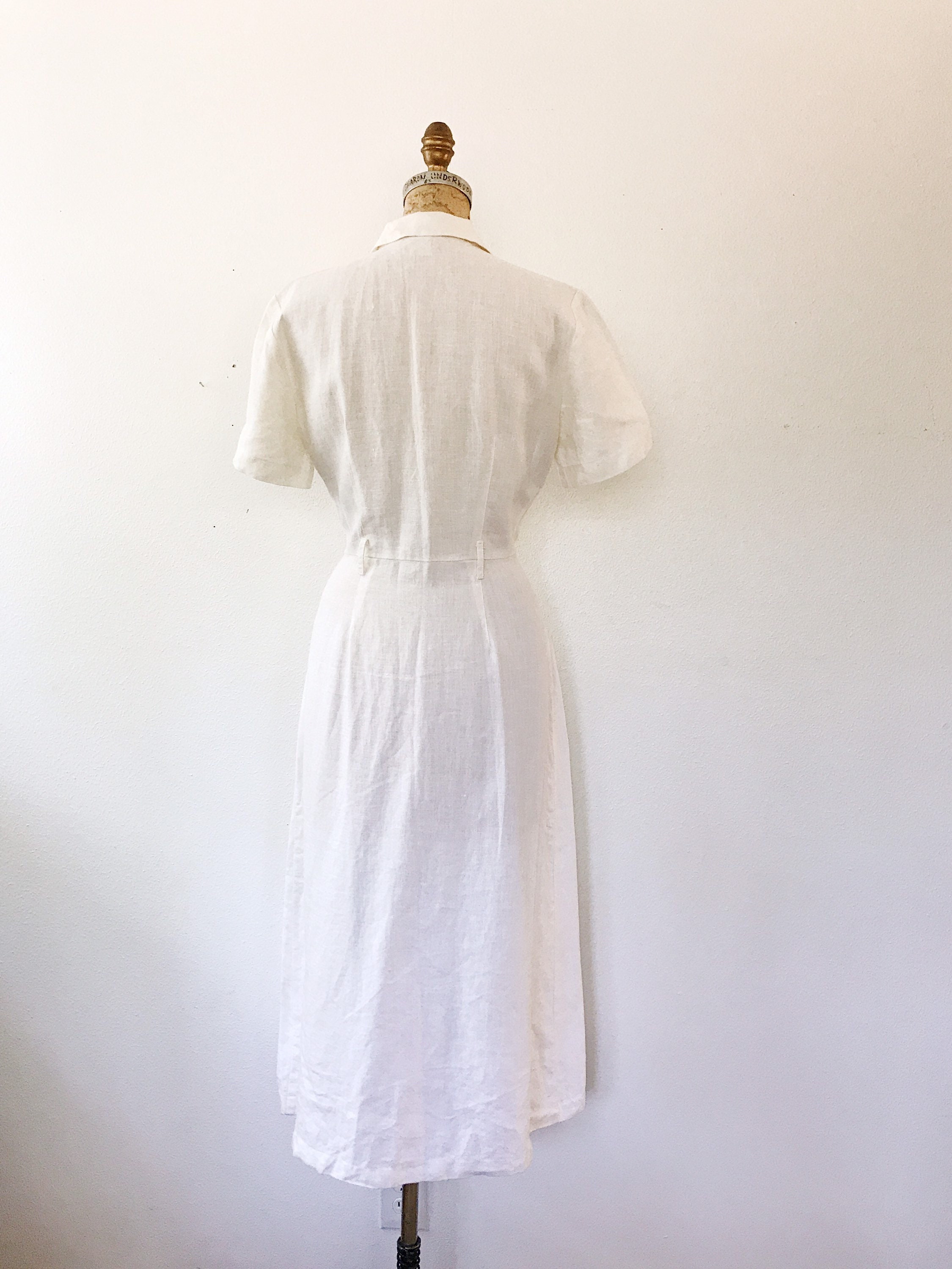 vintage linen dress / vintage 80s dress / Always Essential linen dress