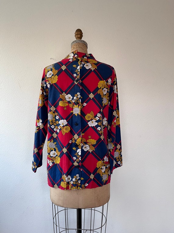 60s blouse / 1960s mod blouse / vintage floral sm… - image 9