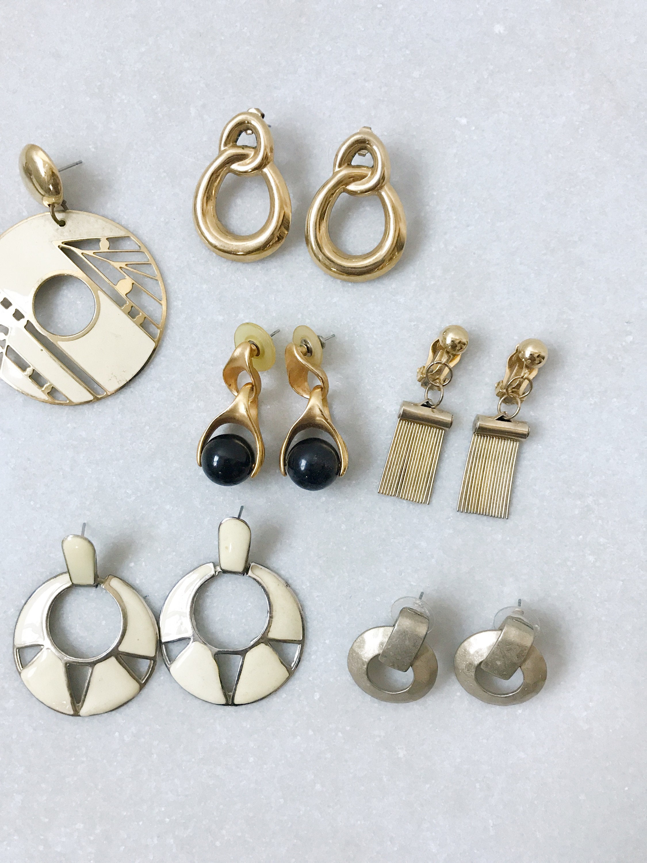 SALE Earring Collection / Gold earring collection / 80s vintage earrings