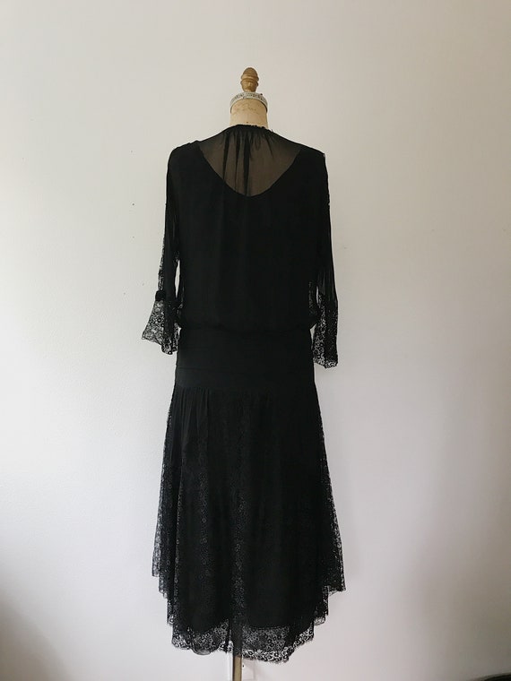 1920s dress / vintage silk dress / Cascade Lace B… - image 8