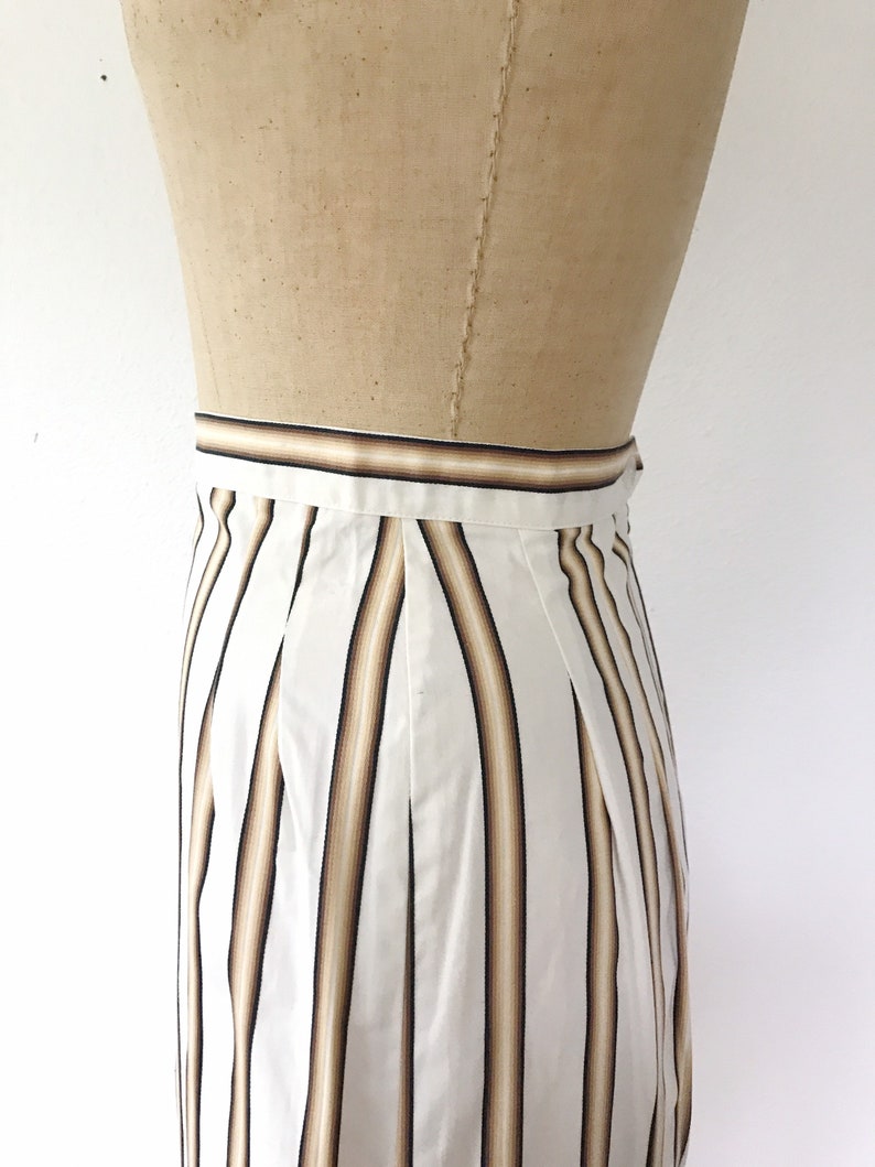 SALE 1950s skirt / 1950s cotton skirt / striped pencil skirt image 6