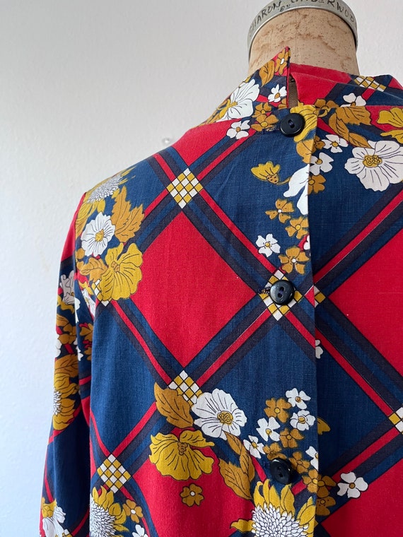 60s blouse / 1960s mod blouse / vintage floral sm… - image 10