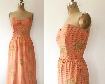 vintage silk dress / strapless silk dress / Raniero Gattinoni dress