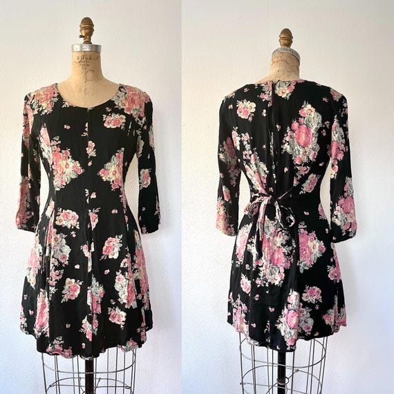 90s vintage dress / floral posy dress / Spring’s Rose floral dress