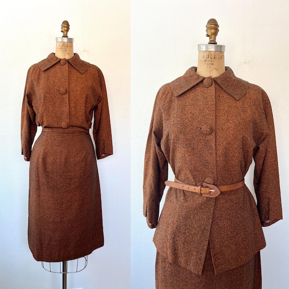 60s vintage dress / jacket and skirt suit / 1960s dress suit
