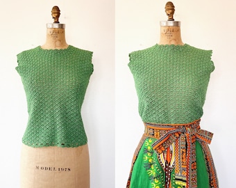 70s crochet blouse / vintage crochet blouse / Avery Blouse