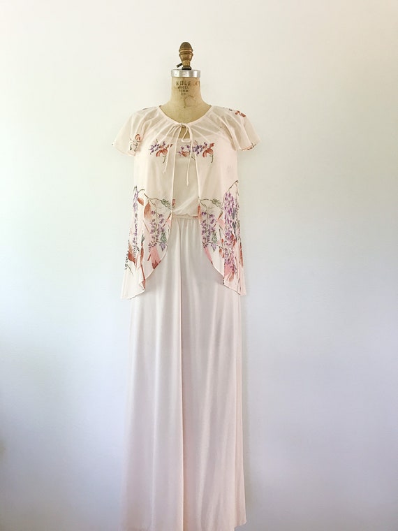 70s vintage dress / 70s sundress / Bird & Wisteri… - image 2