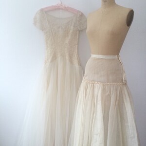 1950s wedding dress / vintage wedding dress / Karinska Tulle & Lace wedding dress bild 9
