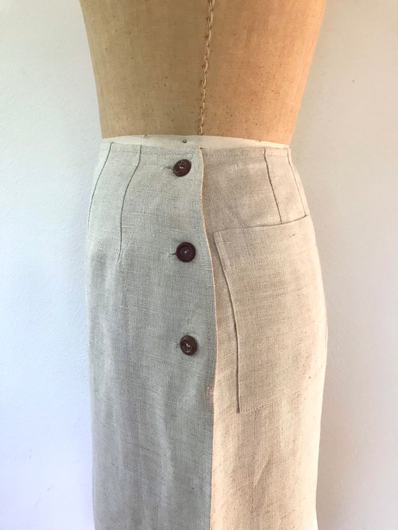 vintage linen skirt / Harve Benard skirt / Side b… - image 5