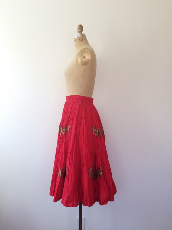 1950s skirt / 1950s circle skirt / Golden Kings s… - image 3