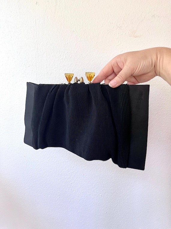 1930s purse / vintage 30s bag / winged Art Deco clutch