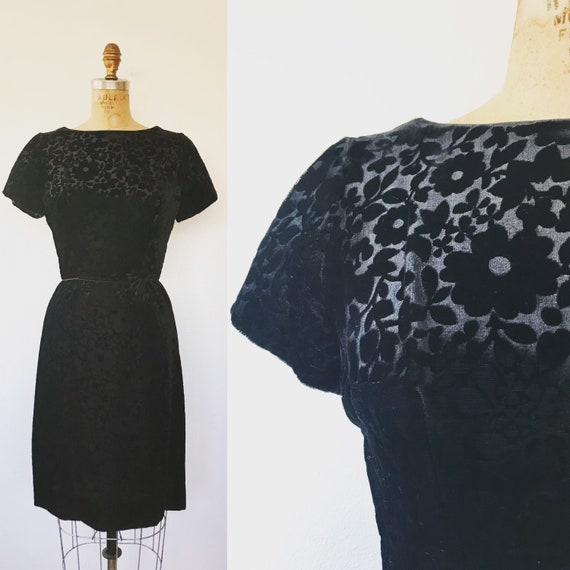1950s dress / vintage L'Aiglon dress / vintage Velvet Dress