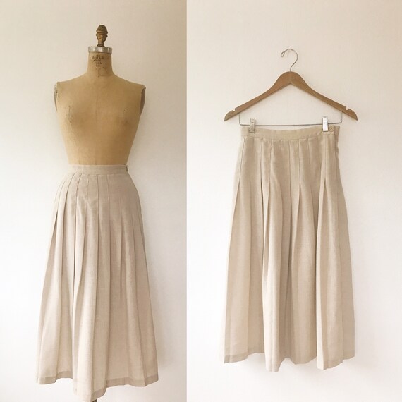pleated midi skirt / 80s vintage skirt / vintage f