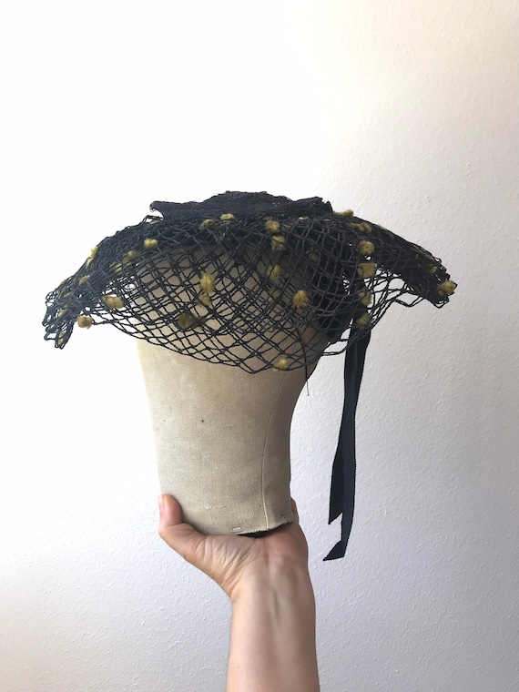 1940s hat / Navy Net hat / 40s Lazuli Tilt Hat - image 7