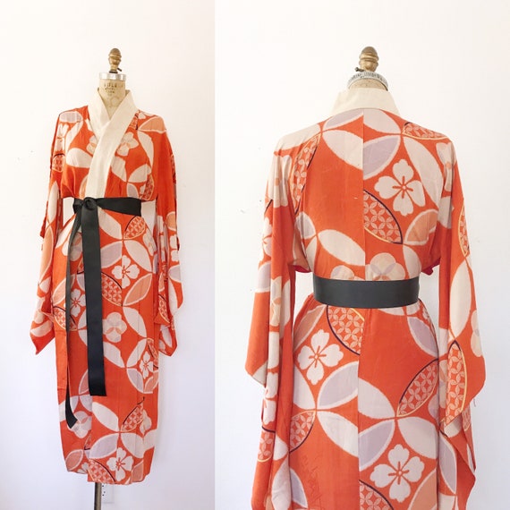 vintage kimono robe / vintage silk kimono / 1930s