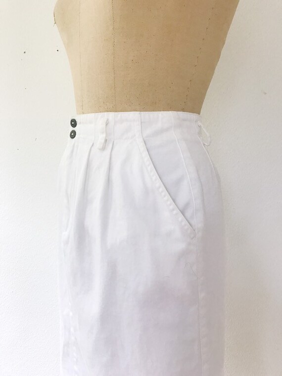 SALE white cotton skirt / 80s vintage skirt / Liz… - image 4