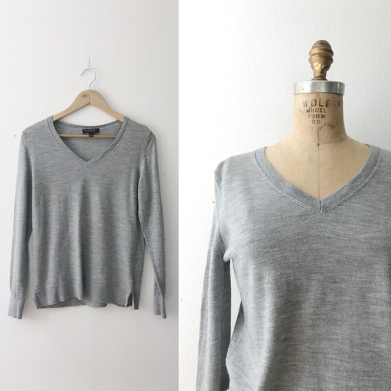 gray wool sweater / gray wool pullover / Merino Wool Pullover