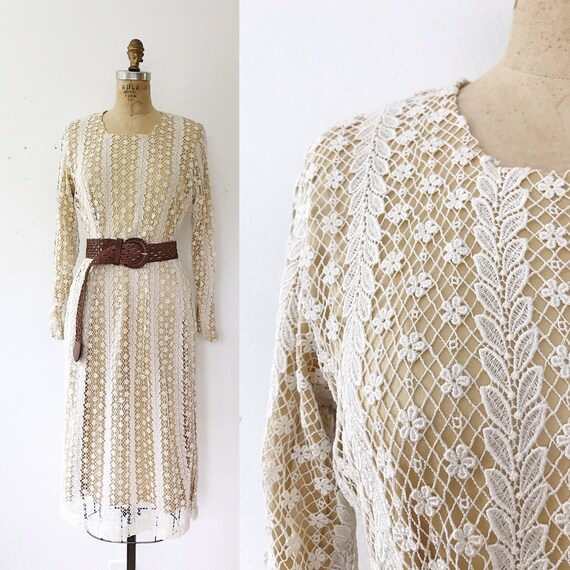 vintage lace dress / vintage silk dress / Amber si