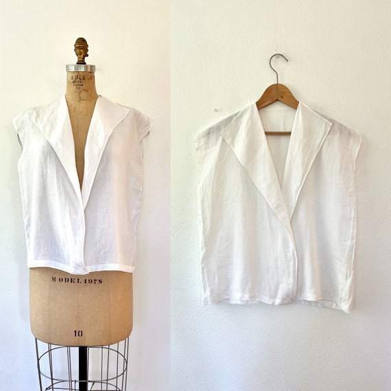 Edwardian blouse / antique linen blouse / Simple … - image 1