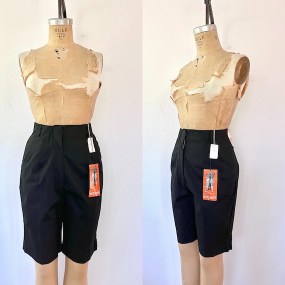 1950s vintage shorts / 50s black long shorts / NOS vintage shorts