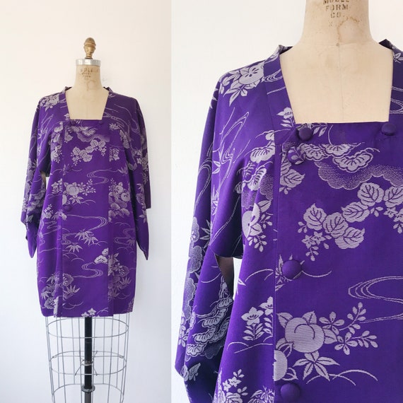 vintage silk kimono / vintage kimono michiyuki / R