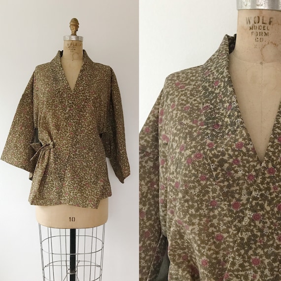 vintage kimono / kimono wrap blouse / Cotton Kimon