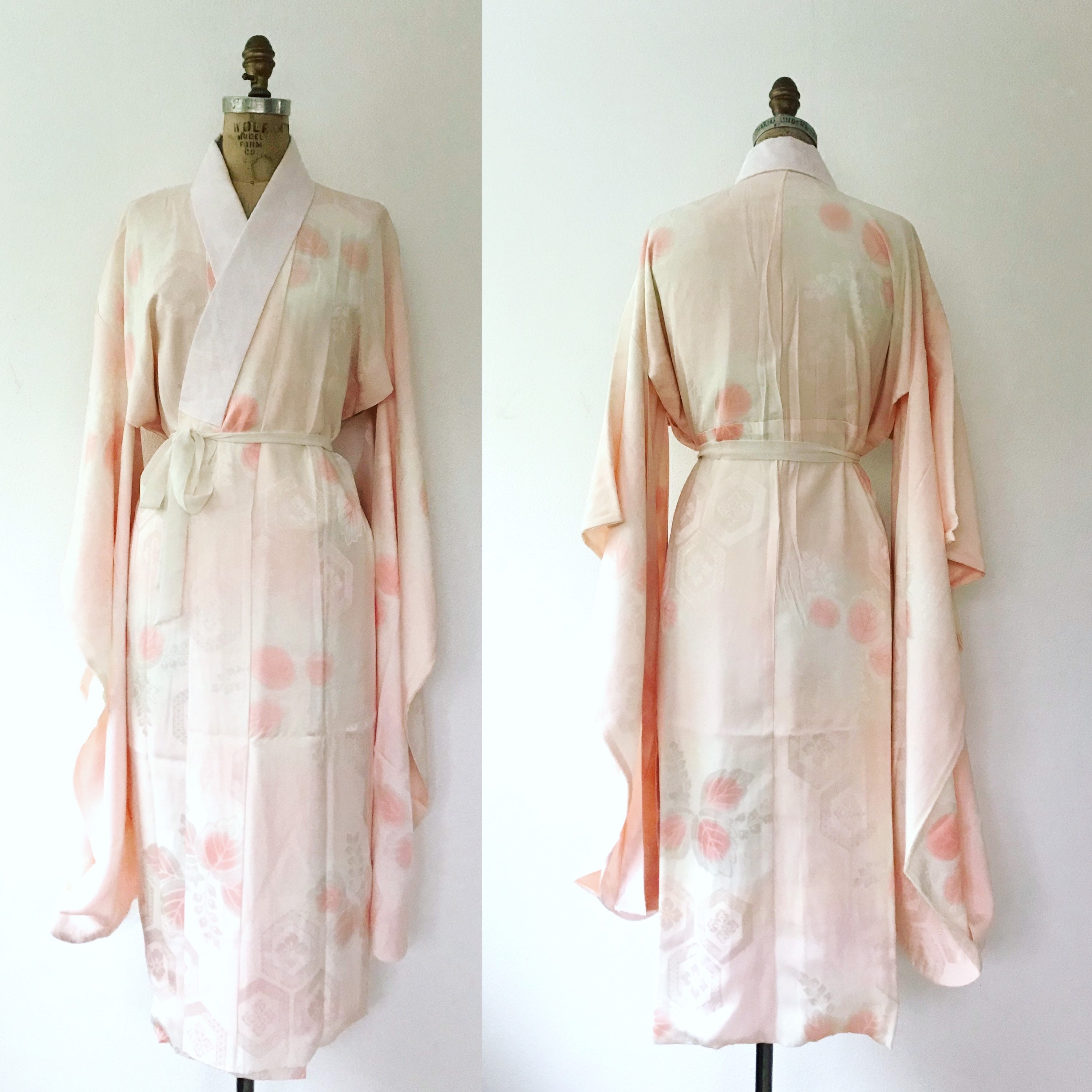 Vintage Cloth Ribbon Oriental Kimono Print Ribbon Fabric 