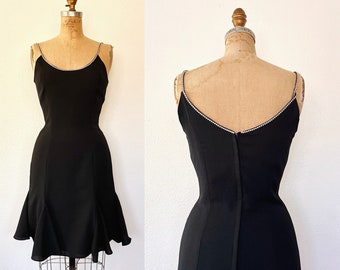 vintage cocktail dress / little black dress / 90s party dress