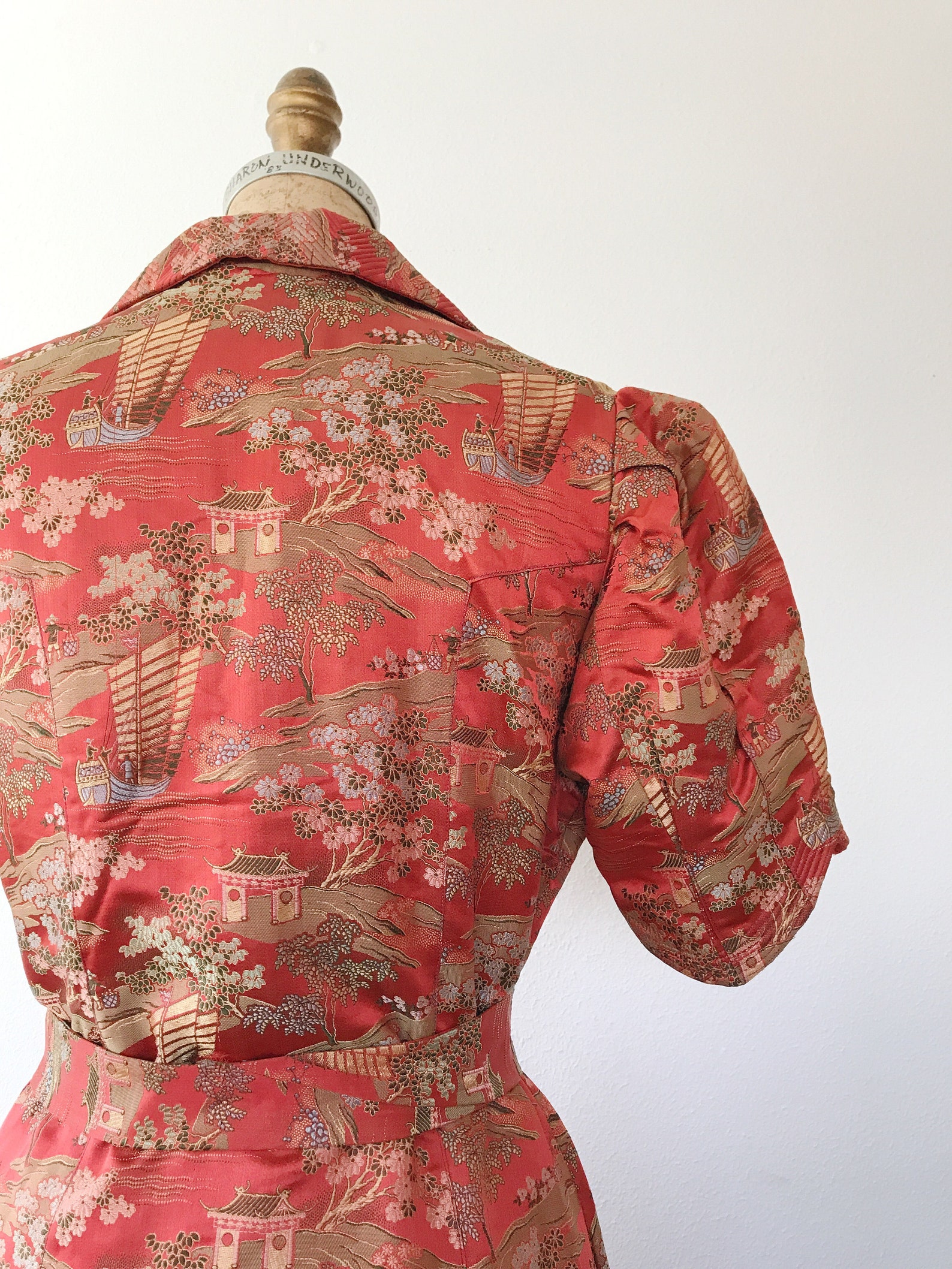 1940s Cheongsam Robe / vintage silk robe / damask silk House | Etsy