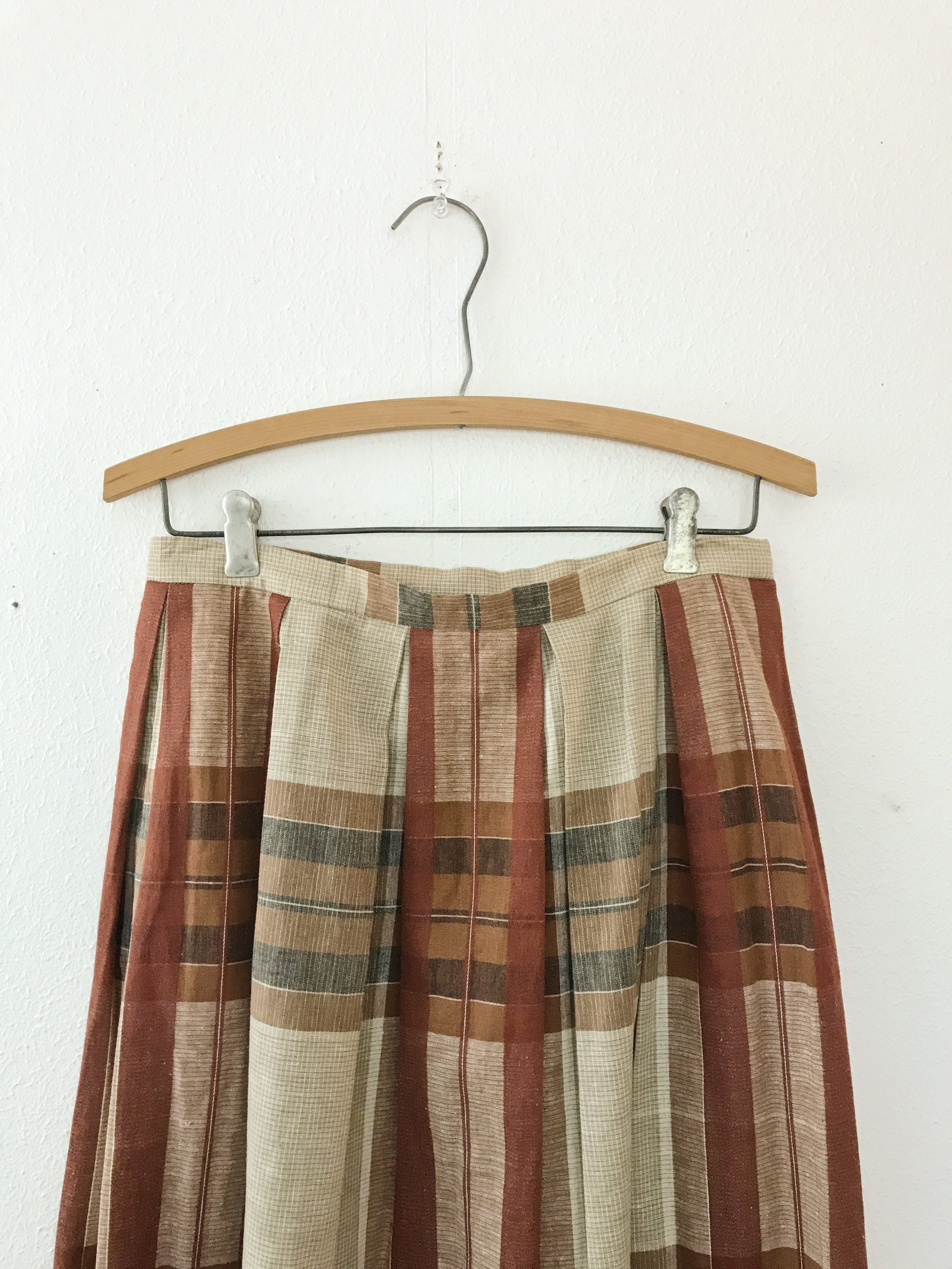 Summer Madras skirt / 80s vintage skirt / vintage pleated skirt