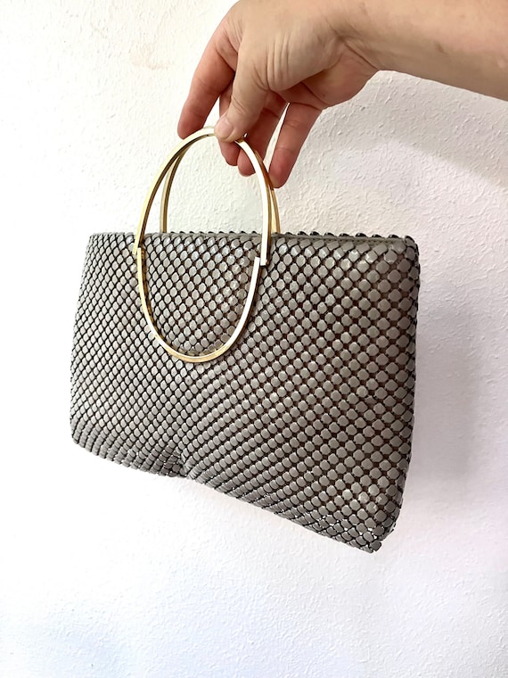 1970s purse / metal mesh bag / vintage mesh clutch