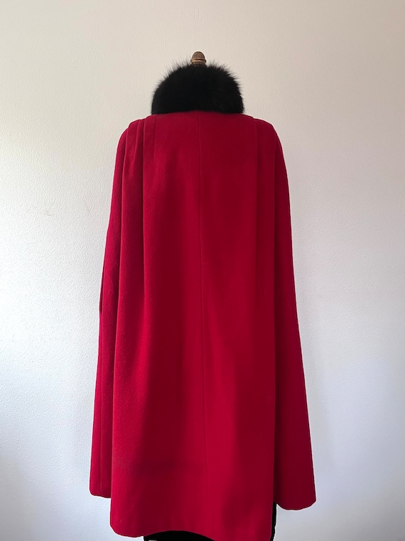 vintage wool cloak / vintage red cape / 80s wool … - image 9