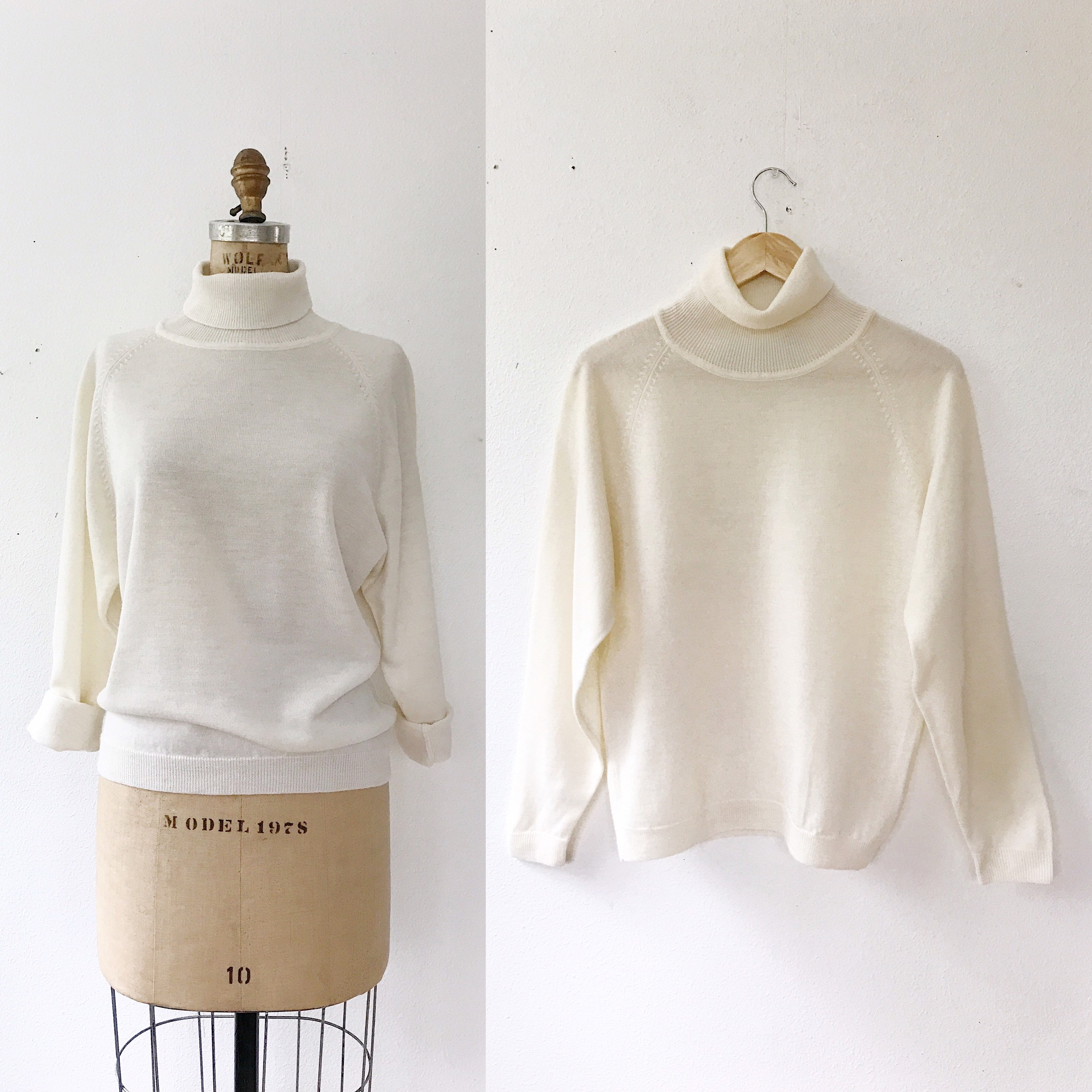 cream mock turtleneck sweater