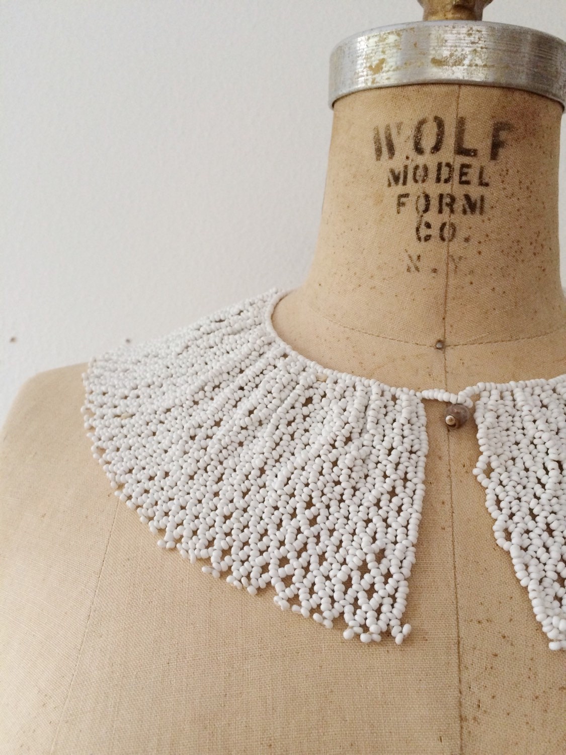 vintage collar necklace / beaded bib necklace / Fiorina necklace