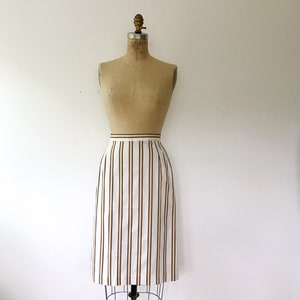 SALE 1950s skirt / 1950s cotton skirt / striped pencil skirt image 2