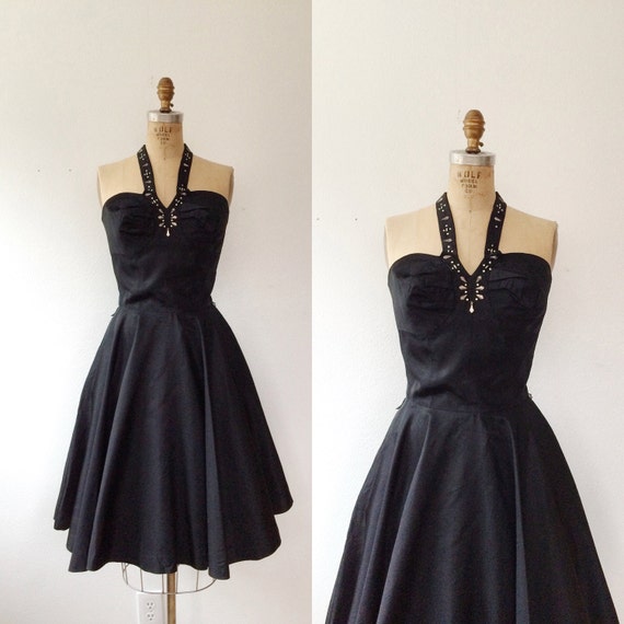 1950s halter dress / 1950s party dress / Bombshell