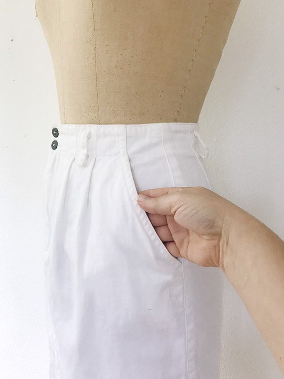 SALE white cotton skirt / 80s vintage skirt / Liz… - image 9