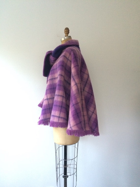 vintage poncho / plaid wool poncho / Calistoga Po… - image 3