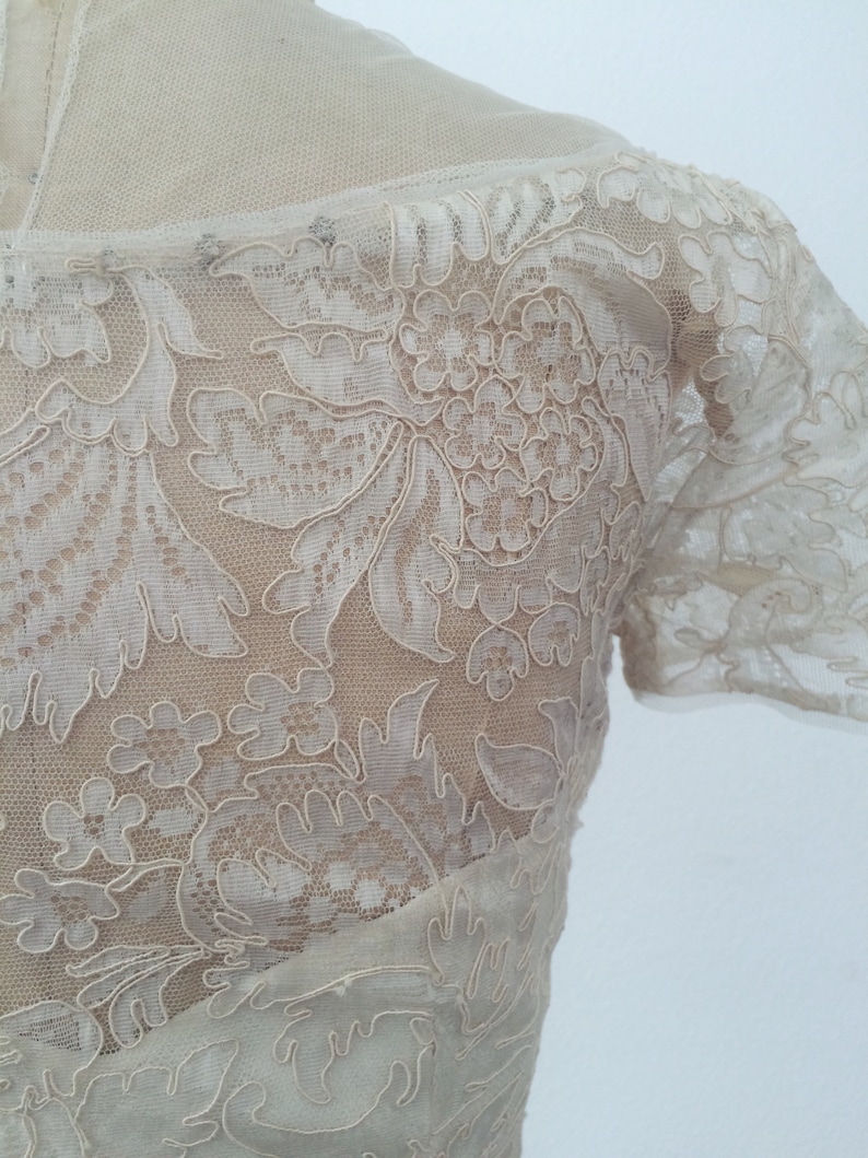 1950s wedding dress / vintage wedding dress / Karinska Tulle & Lace wedding dress bild 7