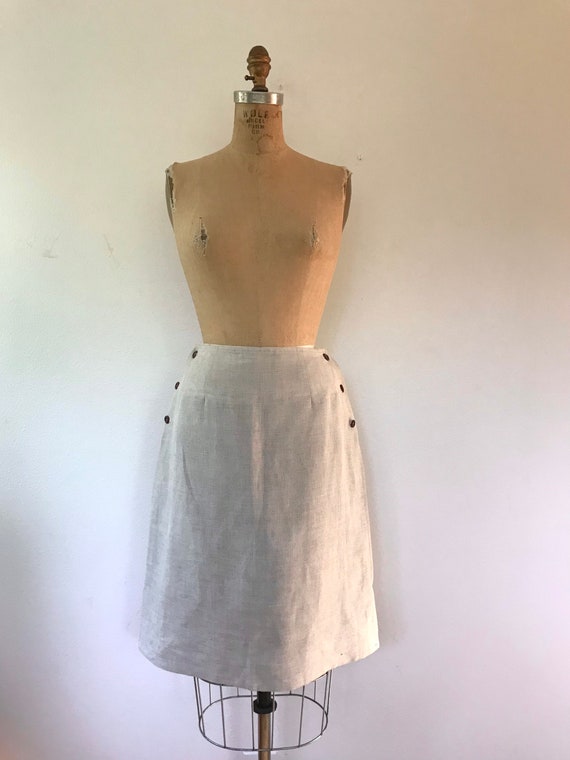 vintage linen skirt / Harve Benard skirt / Side b… - image 2