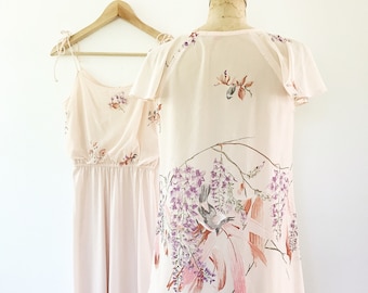 70s vintage dress / 70s sundress / Bird & Wisteria maxi dress