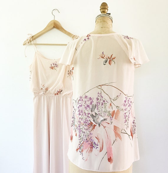70s vintage dress / 70s sundress / Bird & Wisteria maxi dress