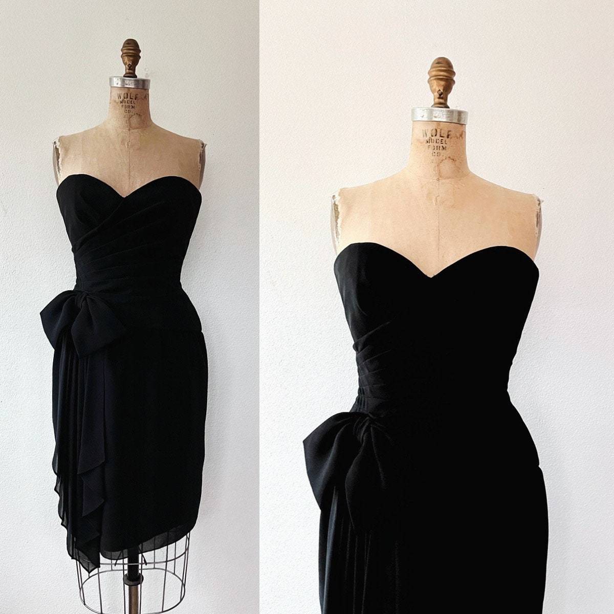 black cocktail dress strapless dress black bow evening dress