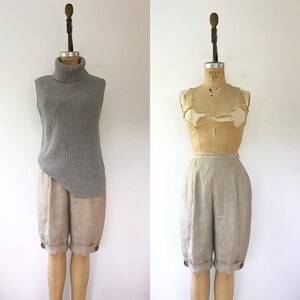 Birch Linen shorts / vintage shorts / 80s shorts