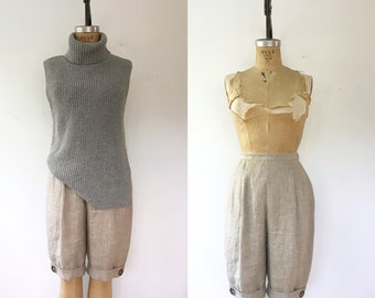 Birch Linen shorts / vintage shorts / 80s shorts
