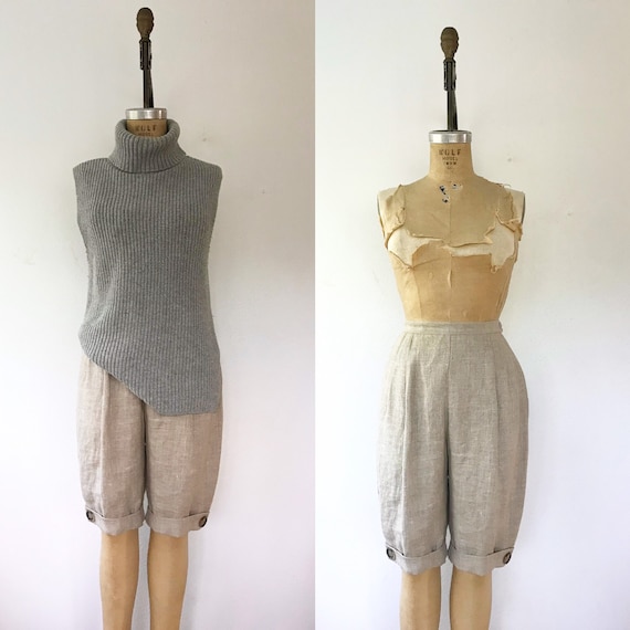 Birch Linen shorts / vintage shorts / 80s shorts