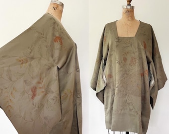 kimono de seda vintage / kimono vintage michiyuki / Evening Garden Kimono